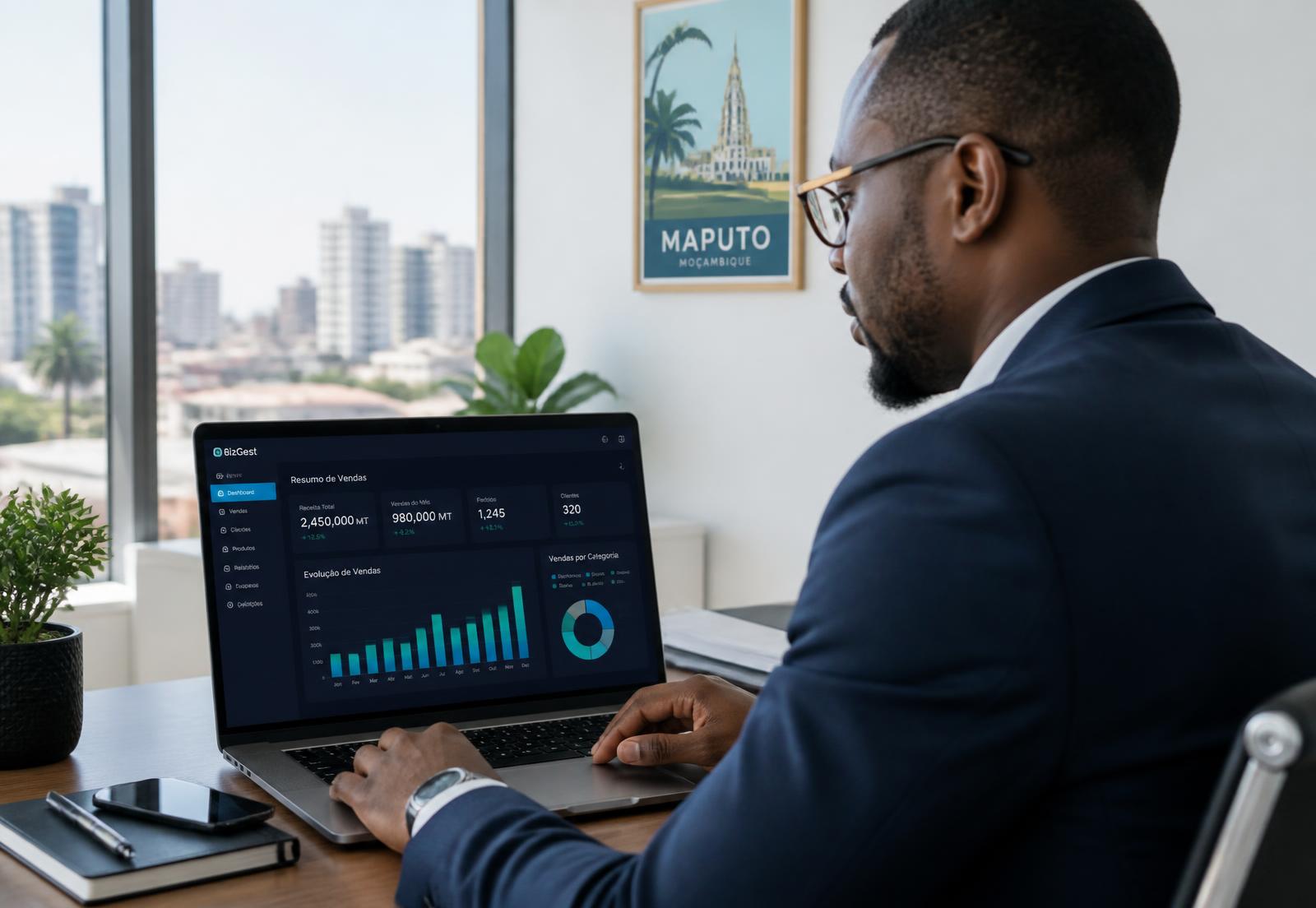Gestor a acompanhar o desempenho da empresa no GestPro